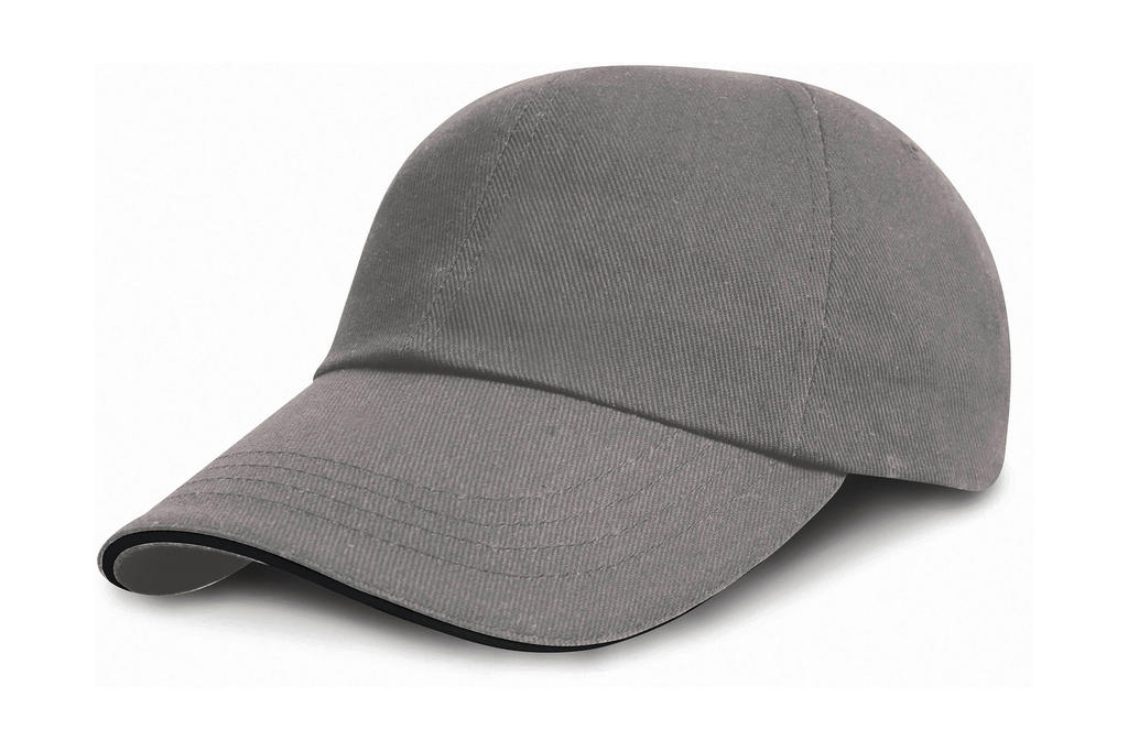  Brushed Cotton Sandwich Cap in Farbe Grey/Black