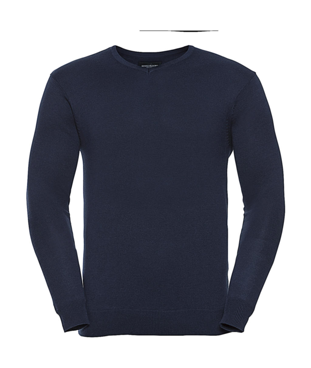  Mens V-Neck Knitted Pullover in Farbe French Navy