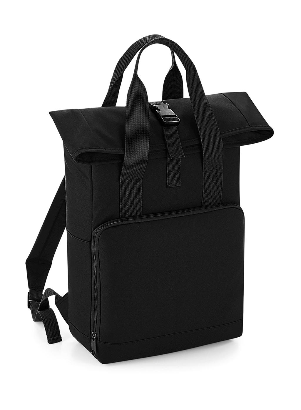  Twin Handle Roll-Top Backpack in Farbe Black
