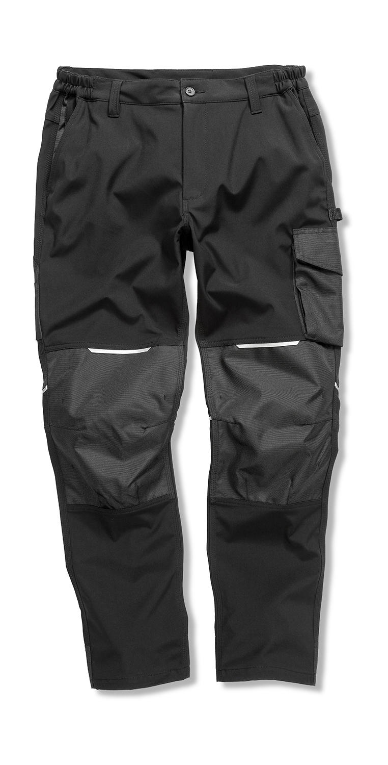  Slim Softshell Work Trousers in Farbe Black