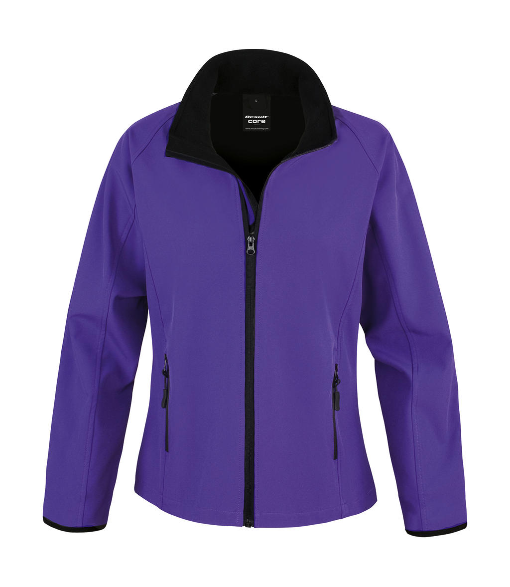  Ladies Printable Softshell Jacket in Farbe Purple/Black