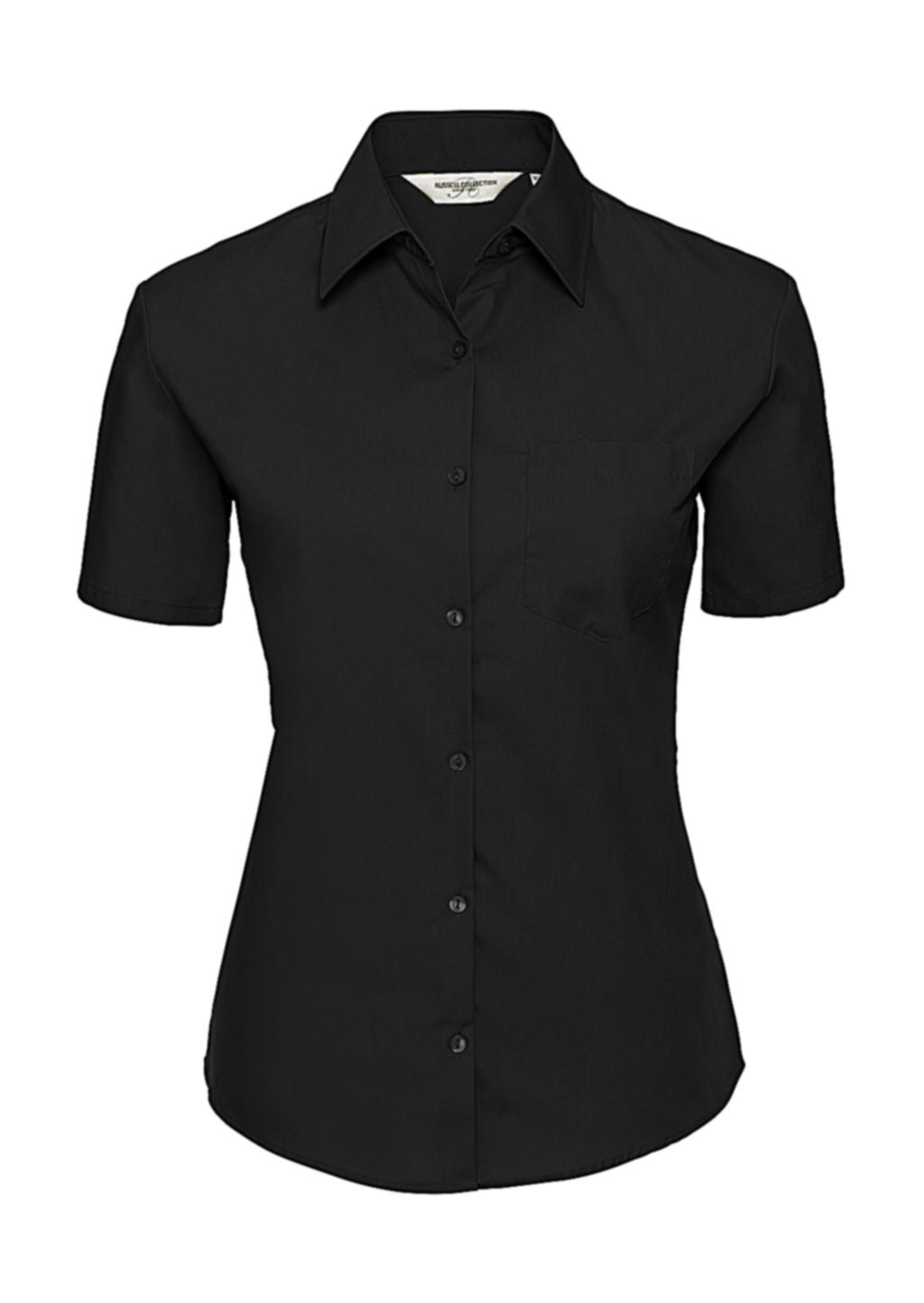  Ladies Cotton Poplin Shirt in Farbe Black