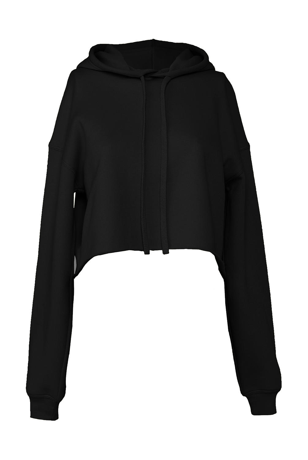  Womens Cropped Fleece Hoodie in Farbe Black