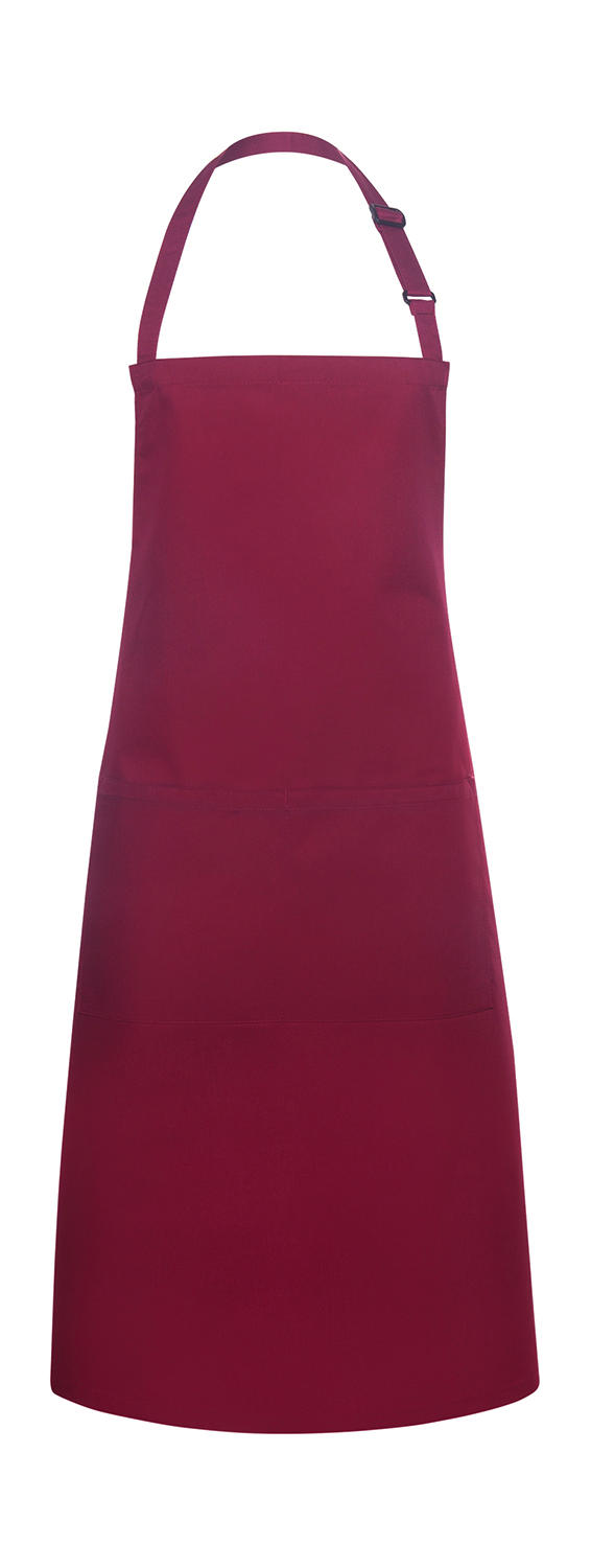  Bib Apron Basic with Pocket in Farbe Bordeaux