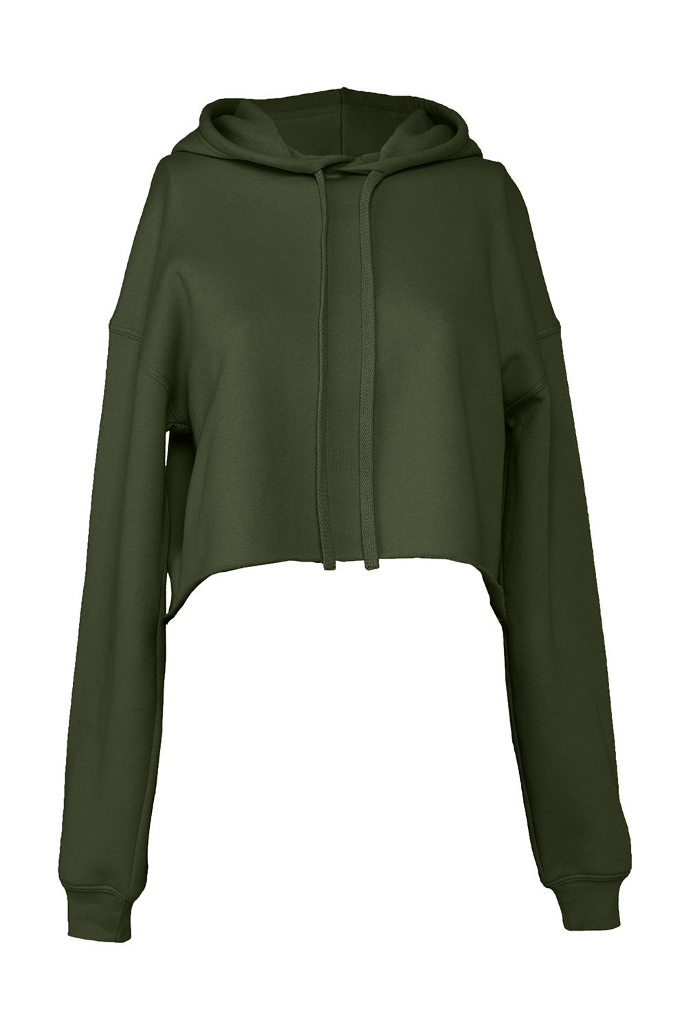  Womens Cropped Fleece Hoodie in Farbe Military Green