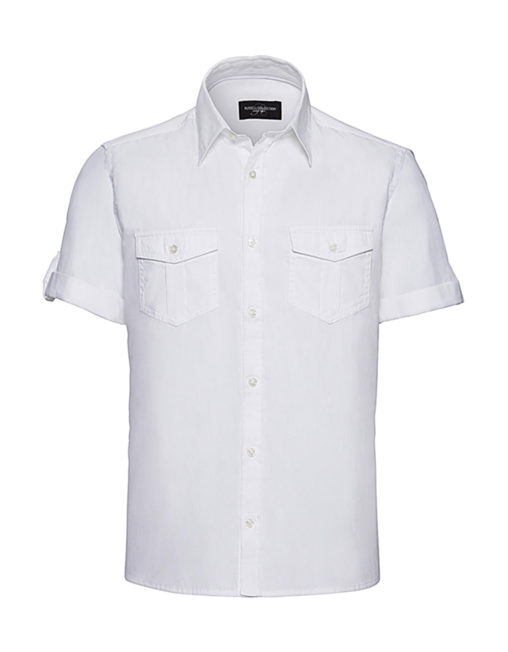  Mens Roll Sleeve Shirt in Farbe White