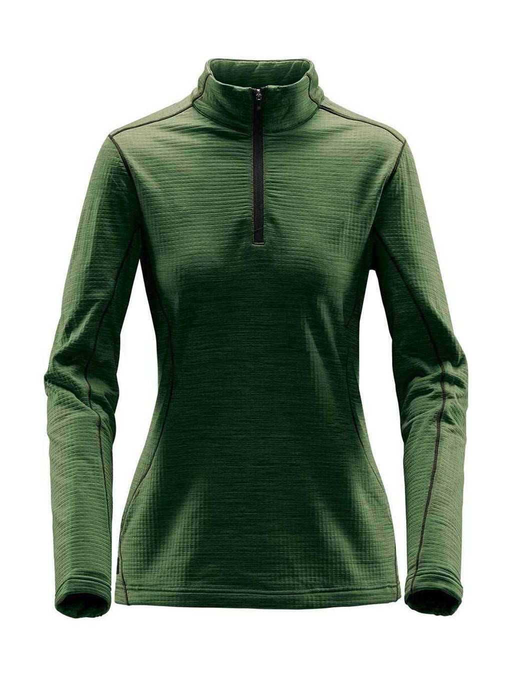  Womens Base Thermal 1/4 Zip in Farbe Earth Green