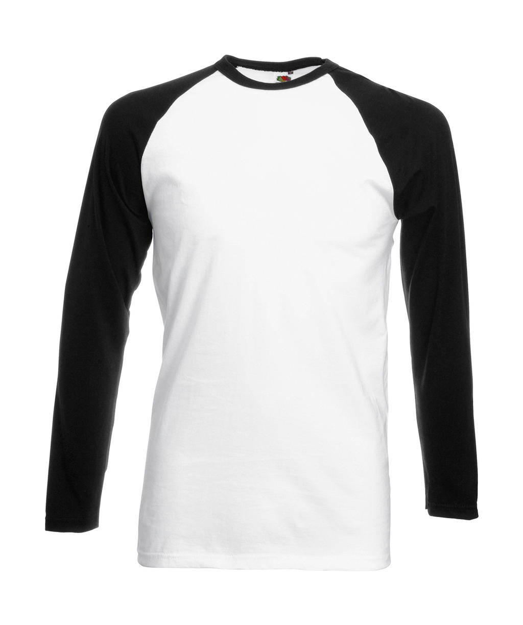  Valueweight Long Sleeve Baseball T in Farbe White/Black