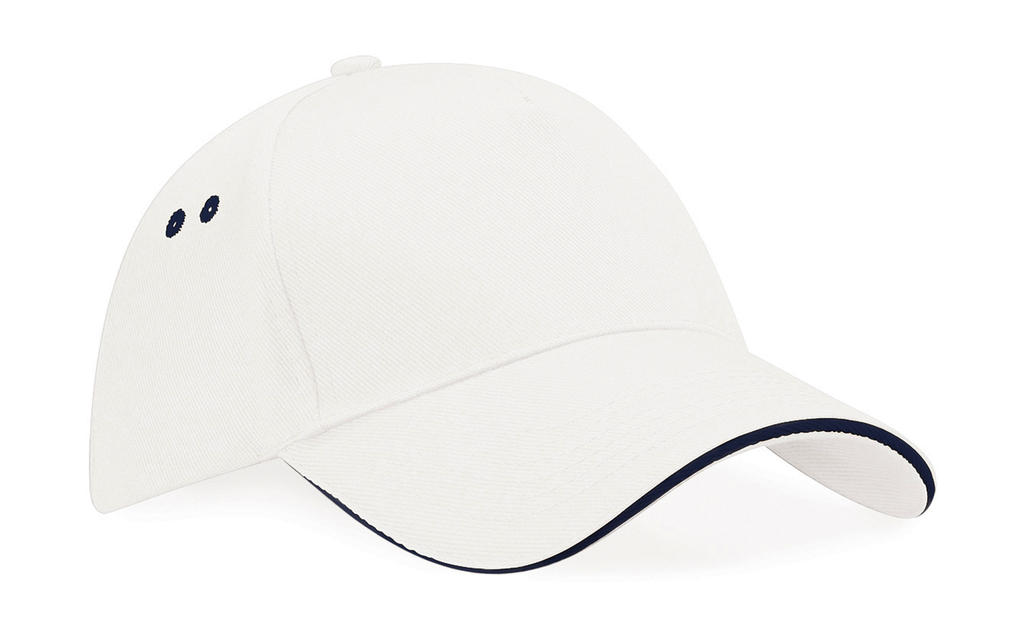  Ultimate 5 Panel Cap - Sandwich Peak in Farbe White/French Navy