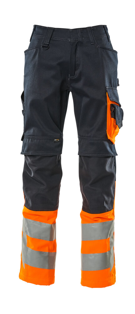 Hose mit Knietaschen SAFE SUPREME Hose mit Knietaschen in Farbe Schwarzblau/Hi-vis Orange