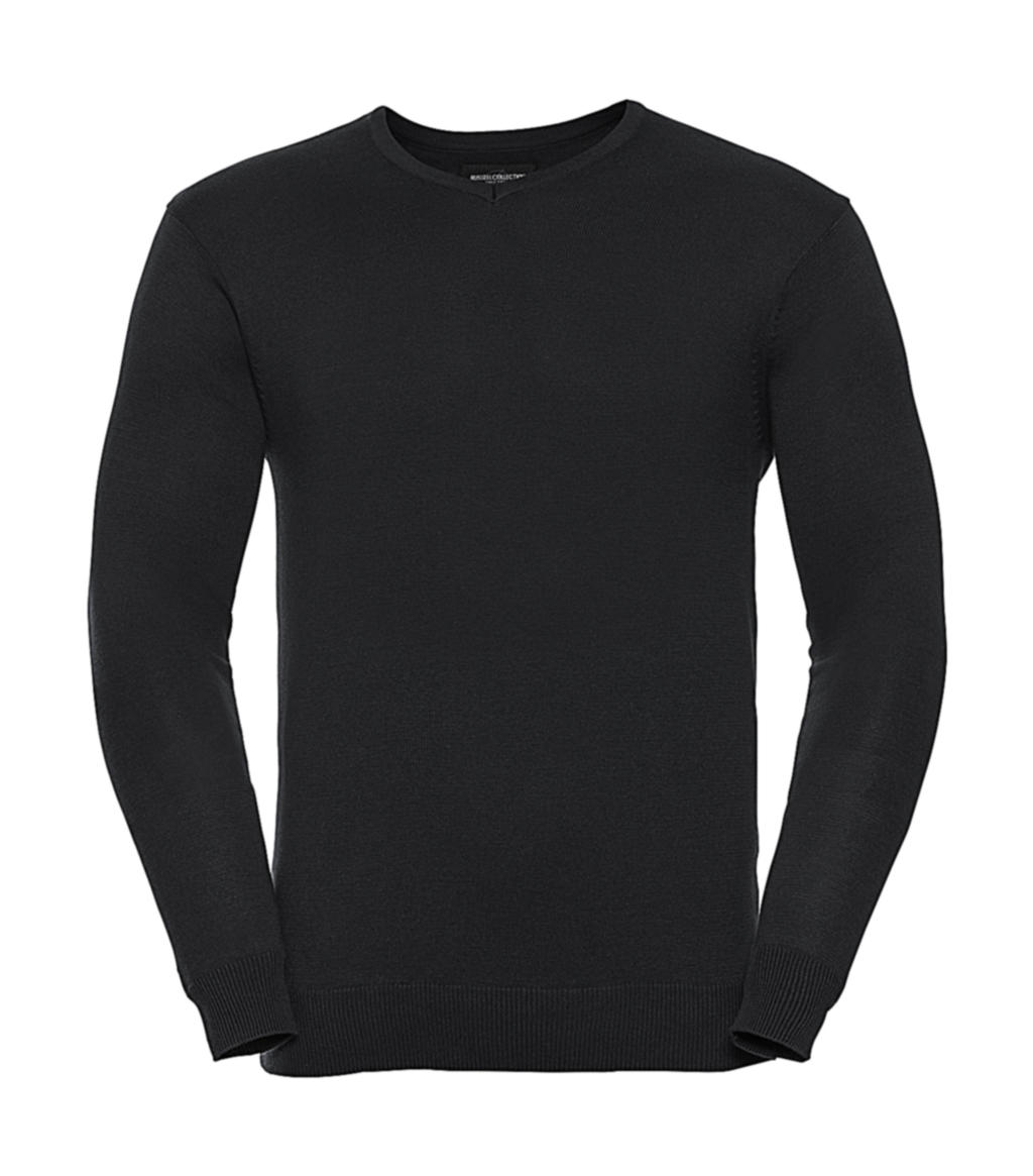  Mens V-Neck Knitted Pullover in Farbe Black