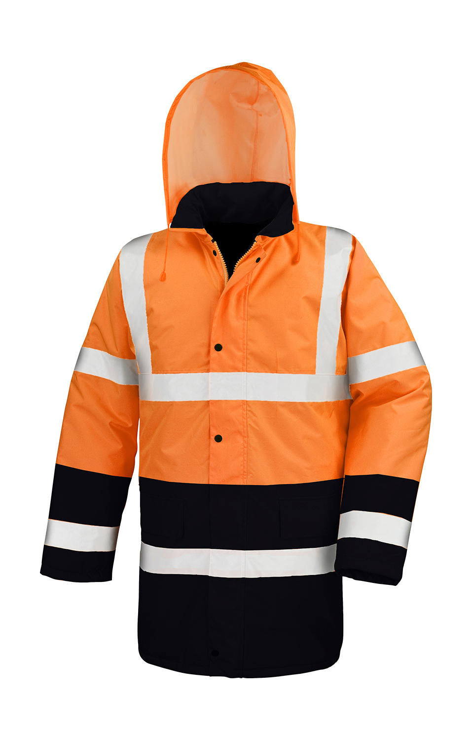  Core Motorway 2-Tone Safety Coat in Farbe Fluorescent Orange/Black