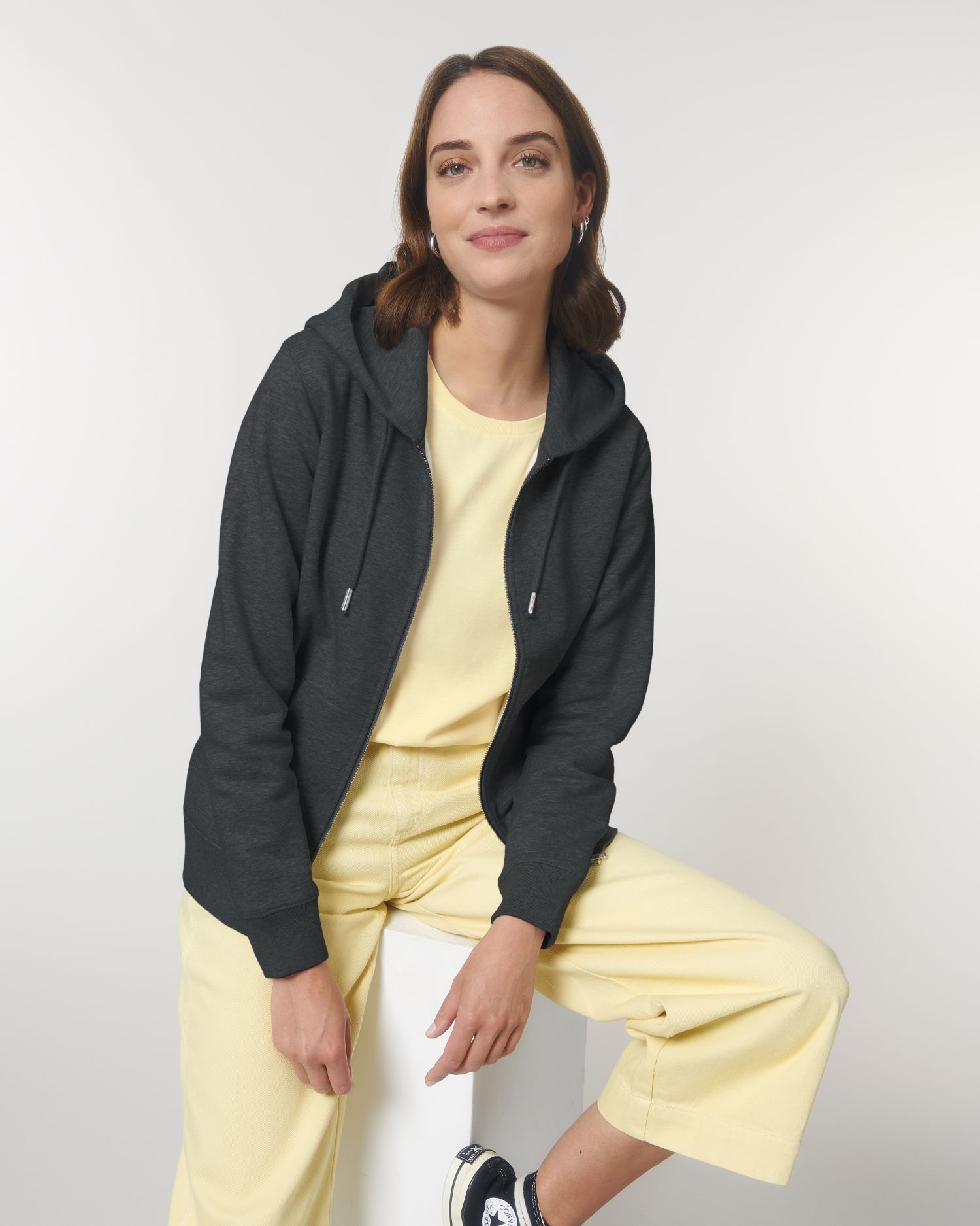Zip-thru sweatshirts Stanley Cultivator in Farbe Dark Heather Grey
