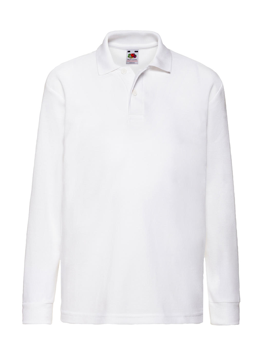  Kids 65/35 Long Sleeve Polo in Farbe White