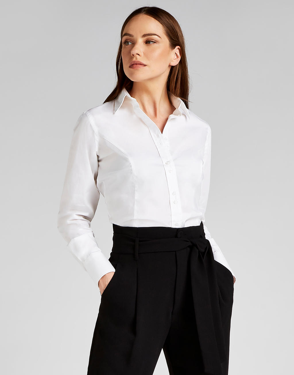  Womens Tailored Fit City Shirt in Farbe White