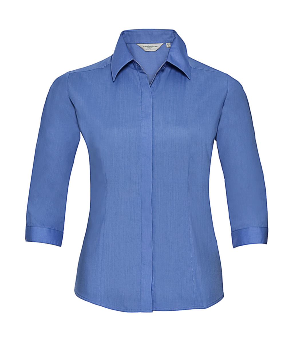  3/4 sleeve Poplin Shirt in Farbe Corporate Blue
