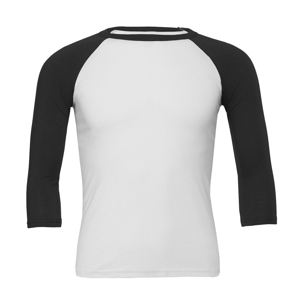  Unisex 3/4 Sleeve Baseball T-Shirt in Farbe White/Dark Grey