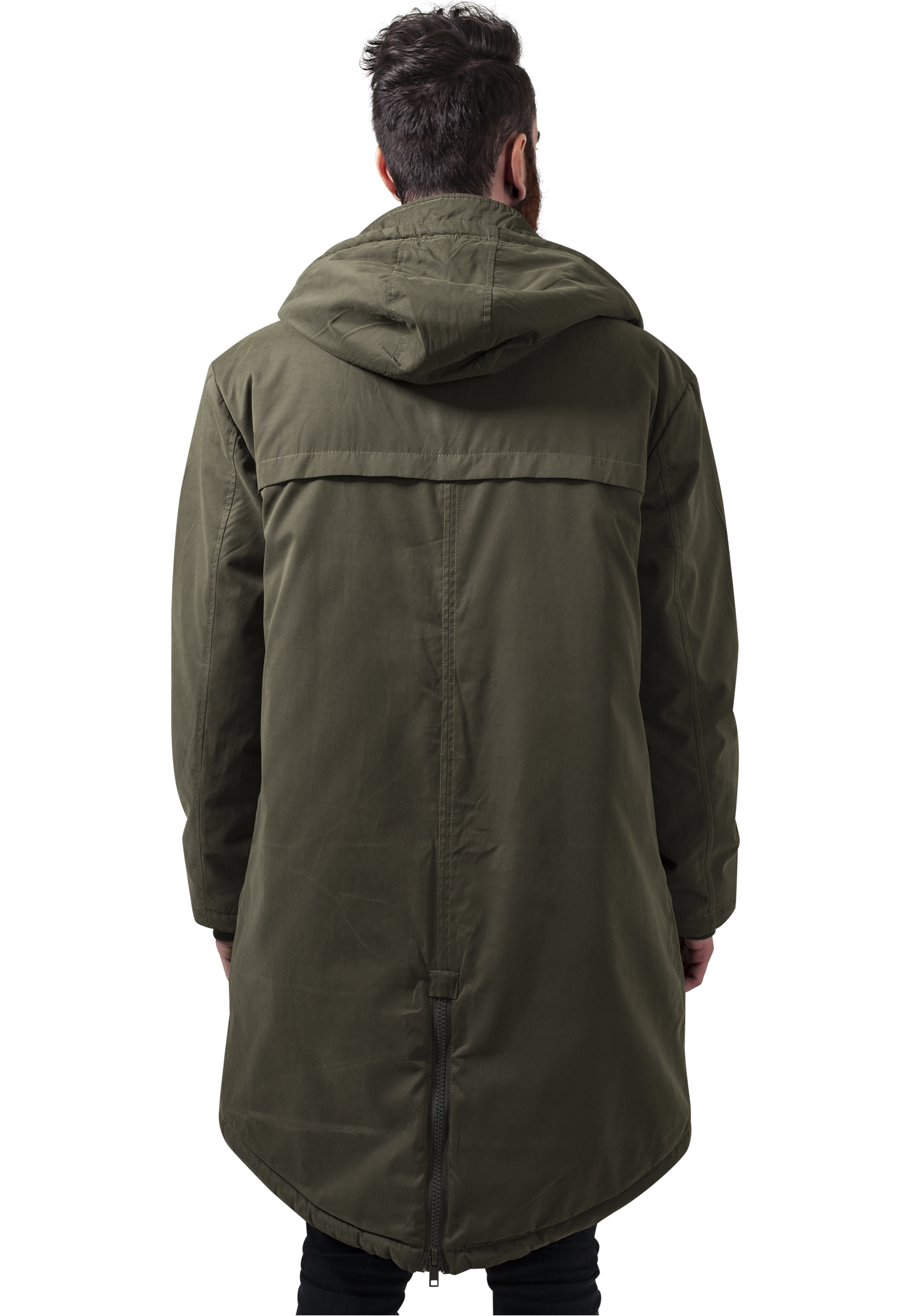 Winter Jacken Cotton Peached Canvas Parka in Farbe olive