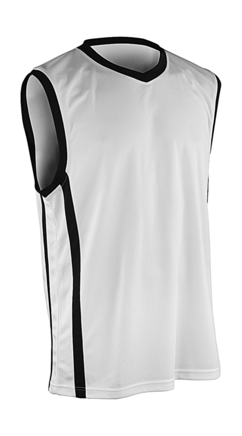  Mens Quick Dry Basketball Top in Farbe White/Black