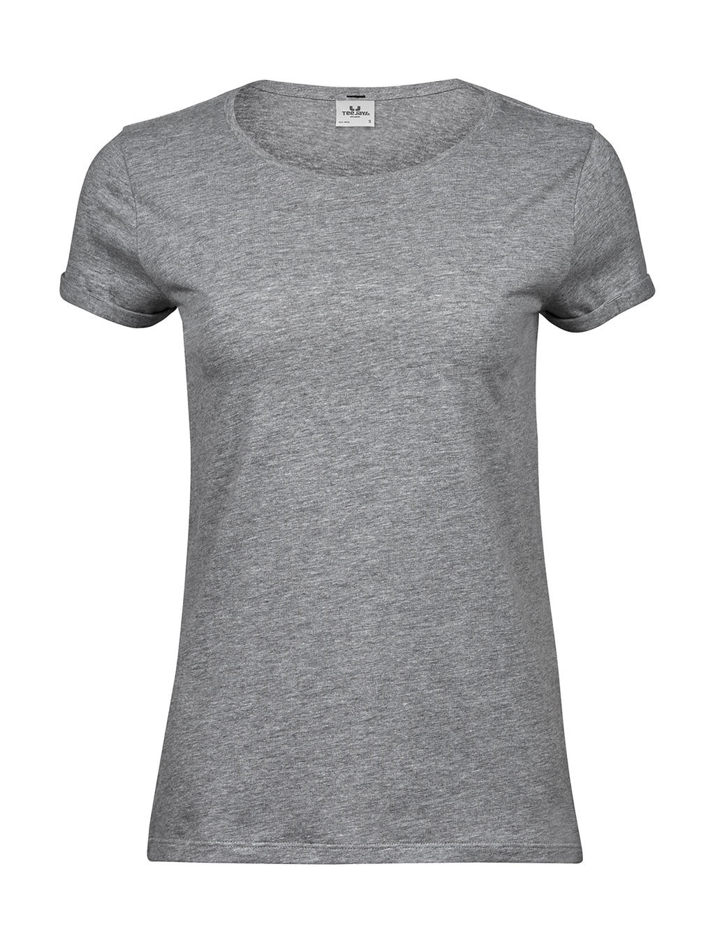  Ladies Roll-Up Tee in Farbe Heather Grey