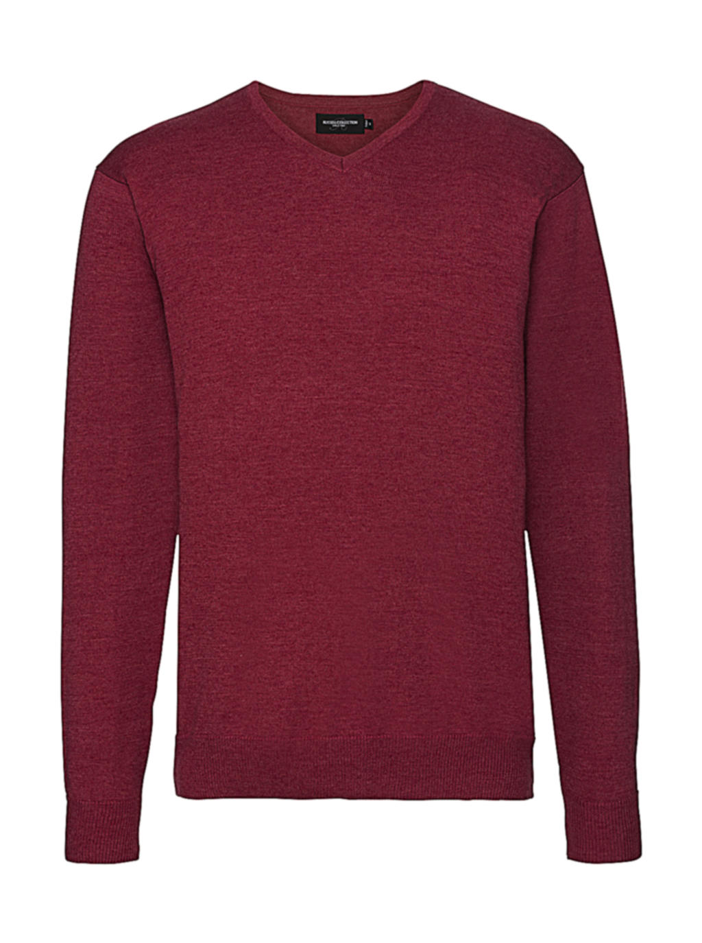  Mens V-Neck Knitted Pullover in Farbe Cranberry Marl