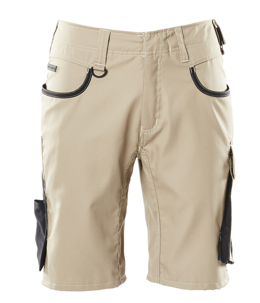 Shorts UNIQUE Shorts in Farbe Hellkhaki/Schwarz