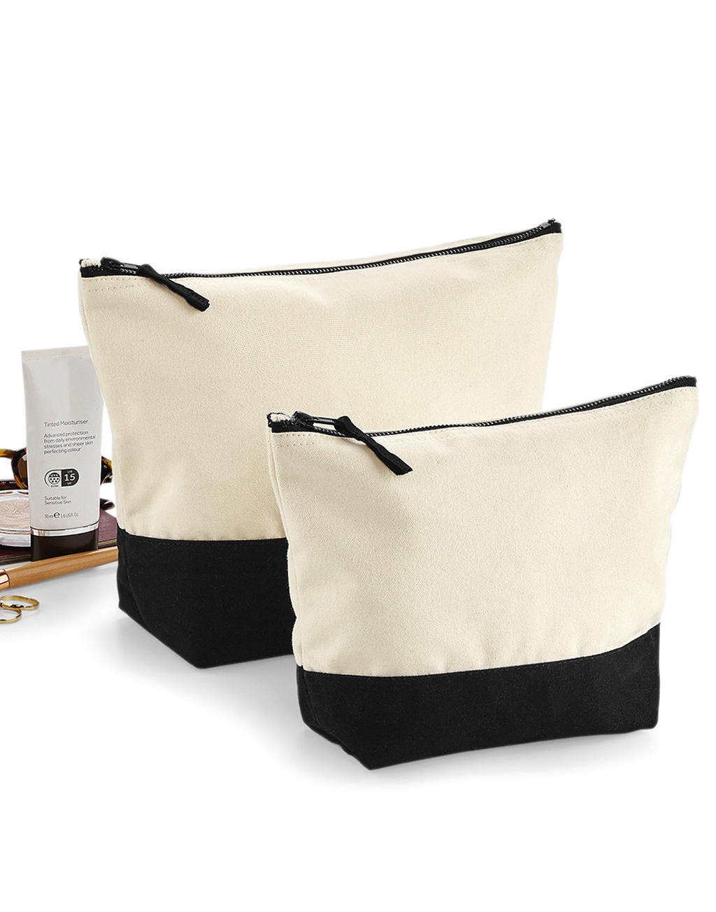  Dipped Base Canvas Accessory Bag in Farbe Natural/Black