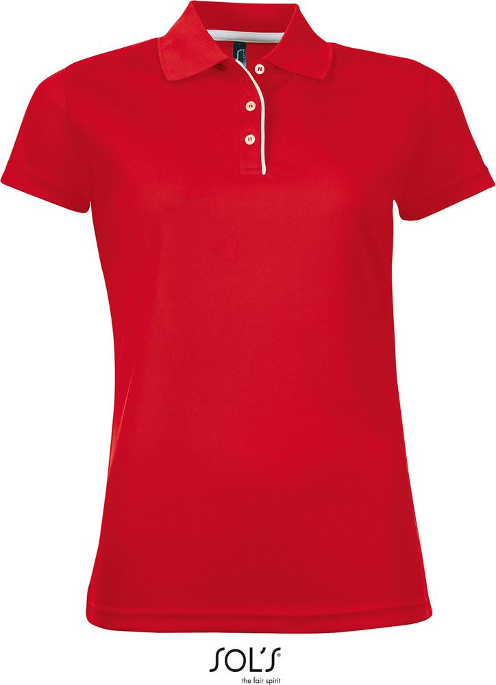 Poloshirt Performer Women Damen Sport Poloshirt Kurzarm in Farbe red