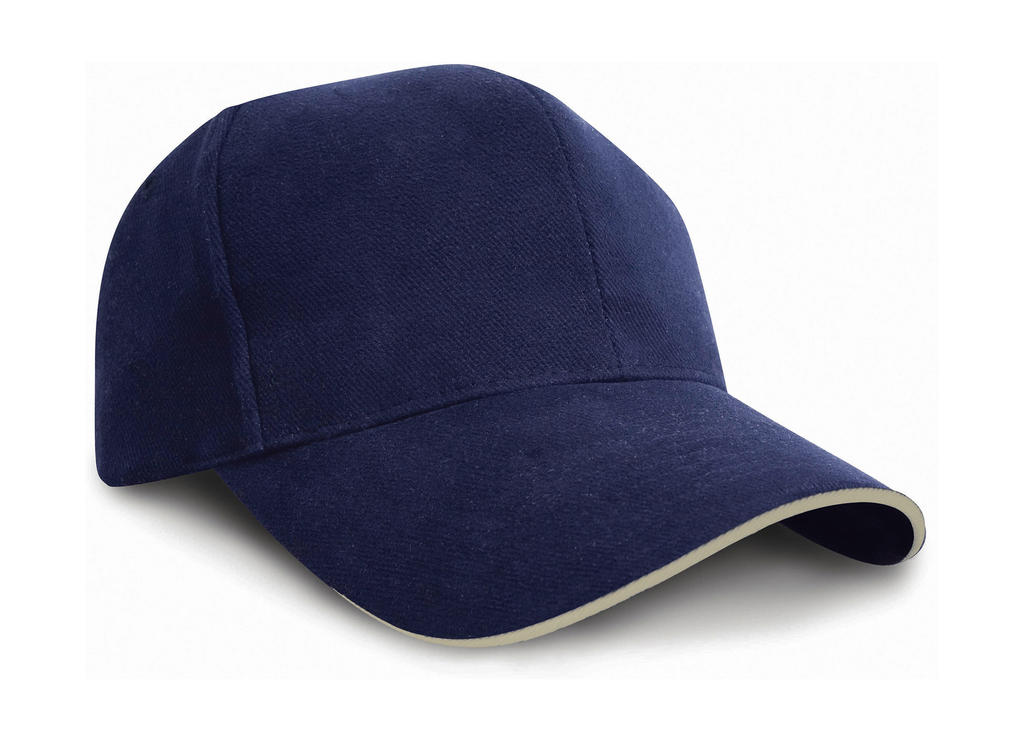 Sandwich Brushed Cotton Cap in Farbe Navy/Natural