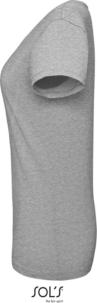 T-Shirt Martin Women Damen Rundhals-T-Shirt Fitted in Farbe grey melange