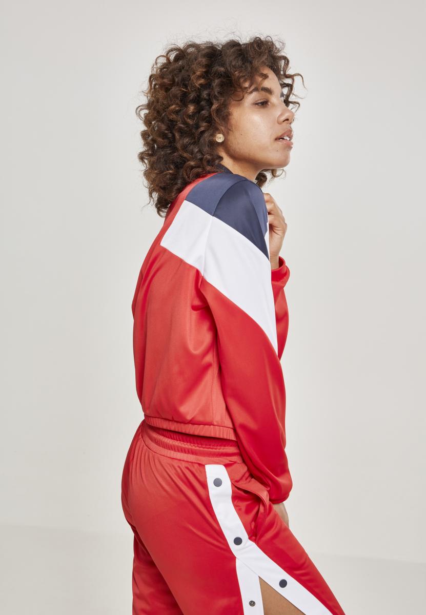 Light Jackets Ladies 3-Tone Track Jacket in Farbe firered/navy/white
