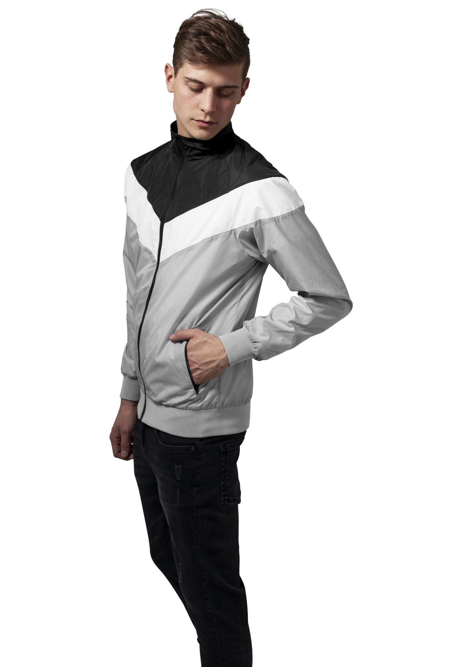 Leichte Jacken Arrow Zip Jacket in Farbe lightgrey/blk/wht