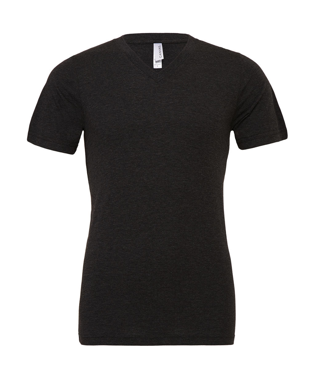  Unisex Triblend V-Neck T-Shirt in Farbe Charcoal-Black Triblend