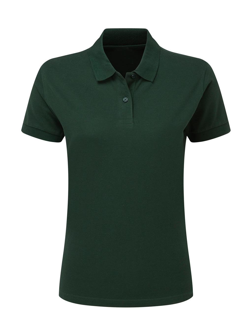  Ladies Cotton Polo in Farbe Bottle Green