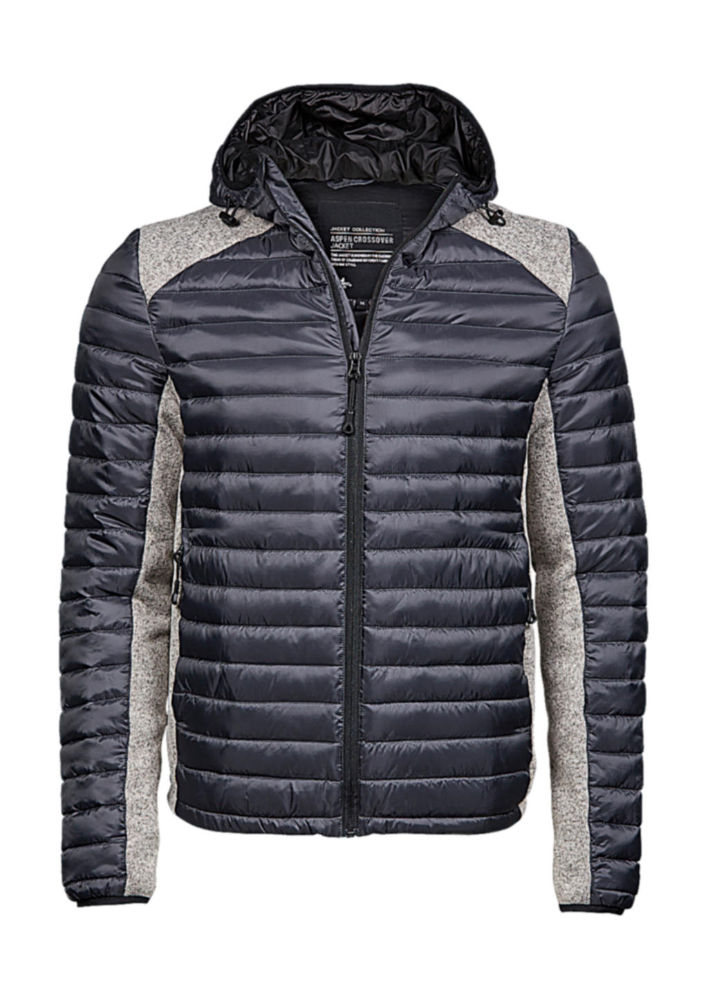  Hooded Outdoor Crossover Jacket in Farbe Space Grey/Grey Melange