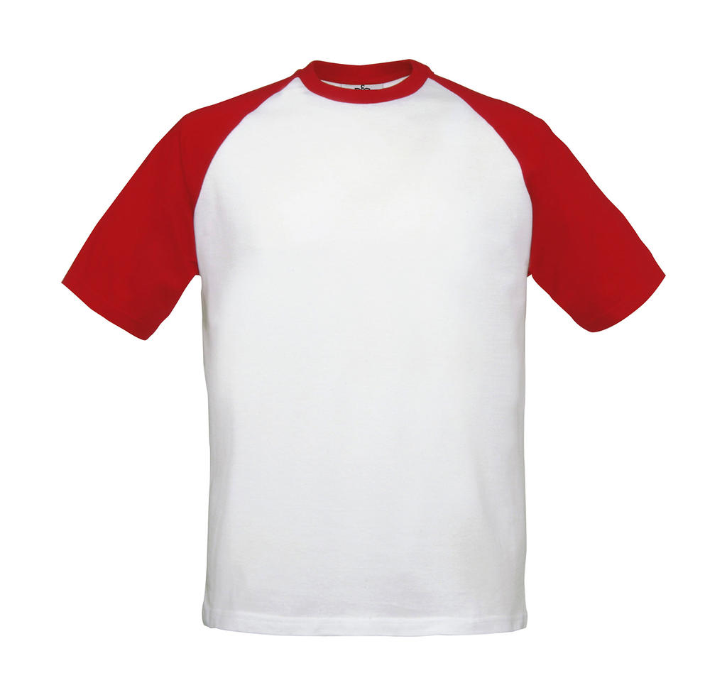  T-Shirt Base-Ball in Farbe White/Red