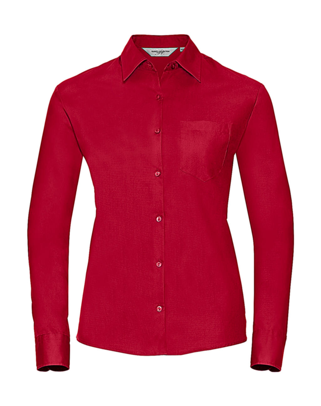  Ladies Cotton Poplin Shirt LS in Farbe Classic Red