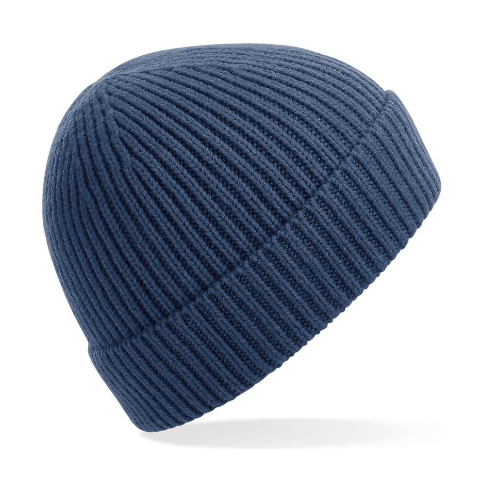  Engineered Knit Ribbed Beanie in Farbe Steel Blue