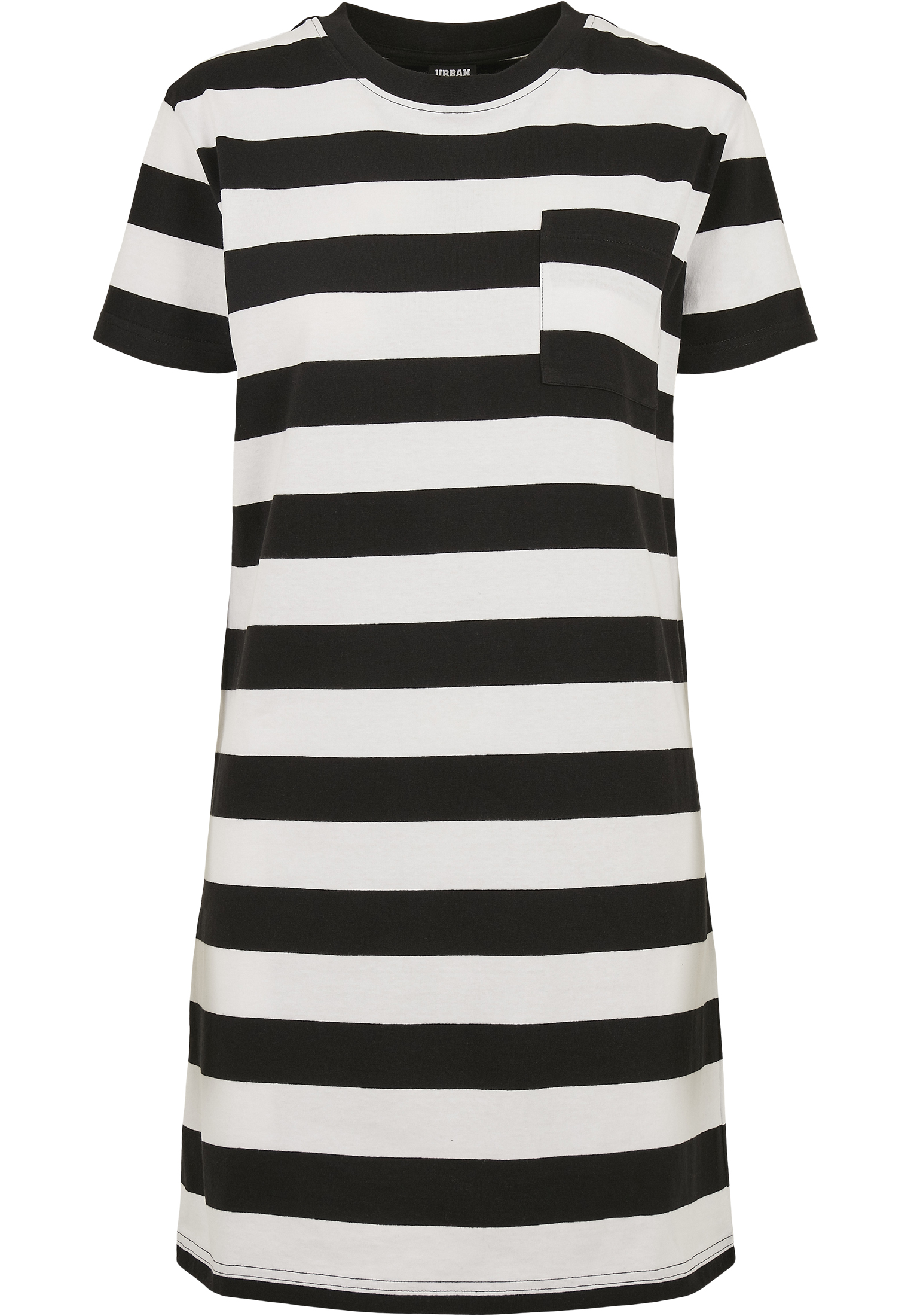Curvy Ladies Stripe Boxy Tee Dress in Farbe black/white