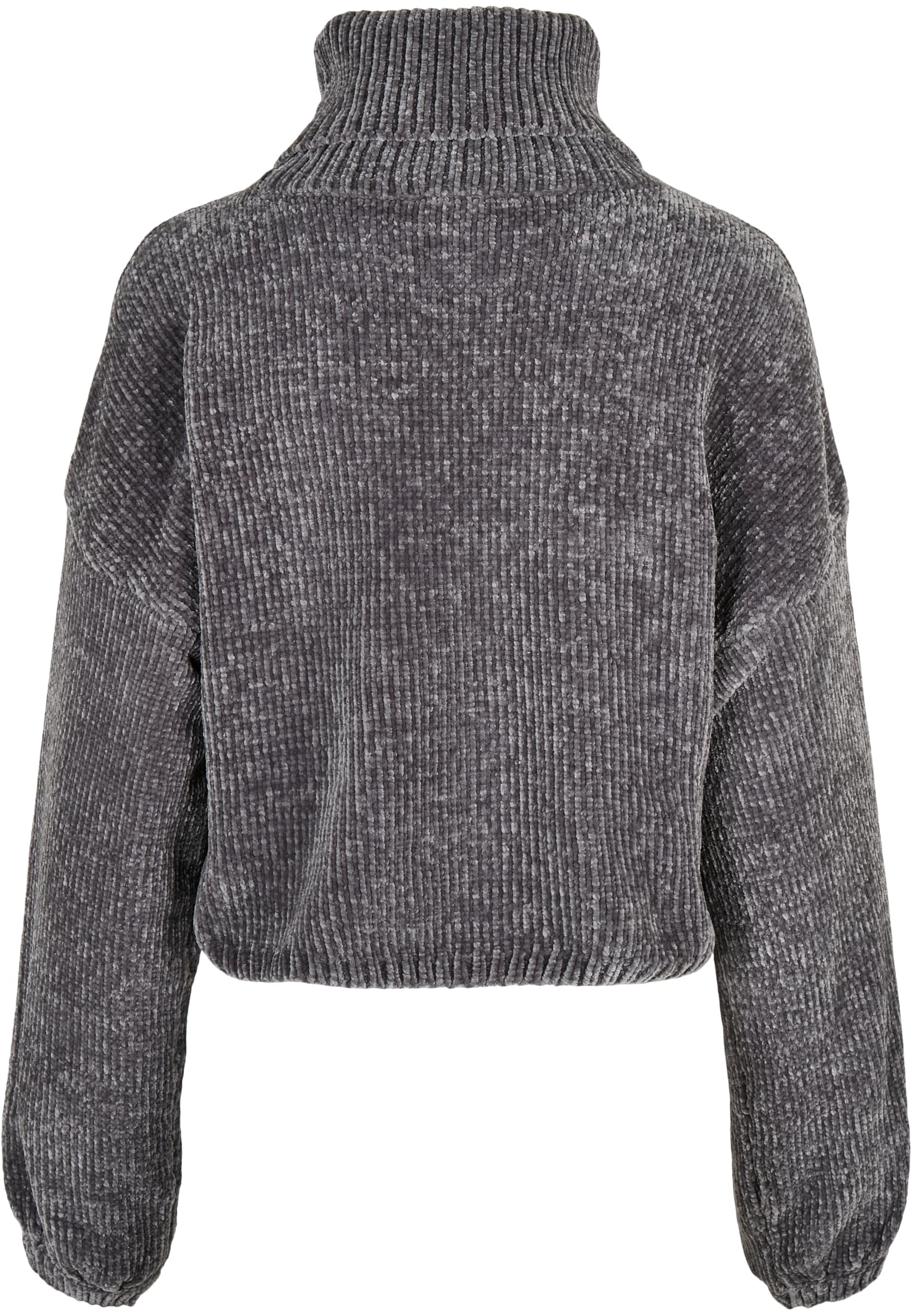 Sweater & Strickjacken Ladies Short Chenille Turtleneck Sweater in Farbe asphalt