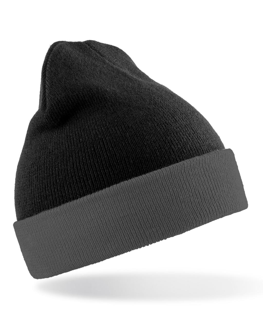  Recycled Black Compass Beanie in Farbe Black/Grey