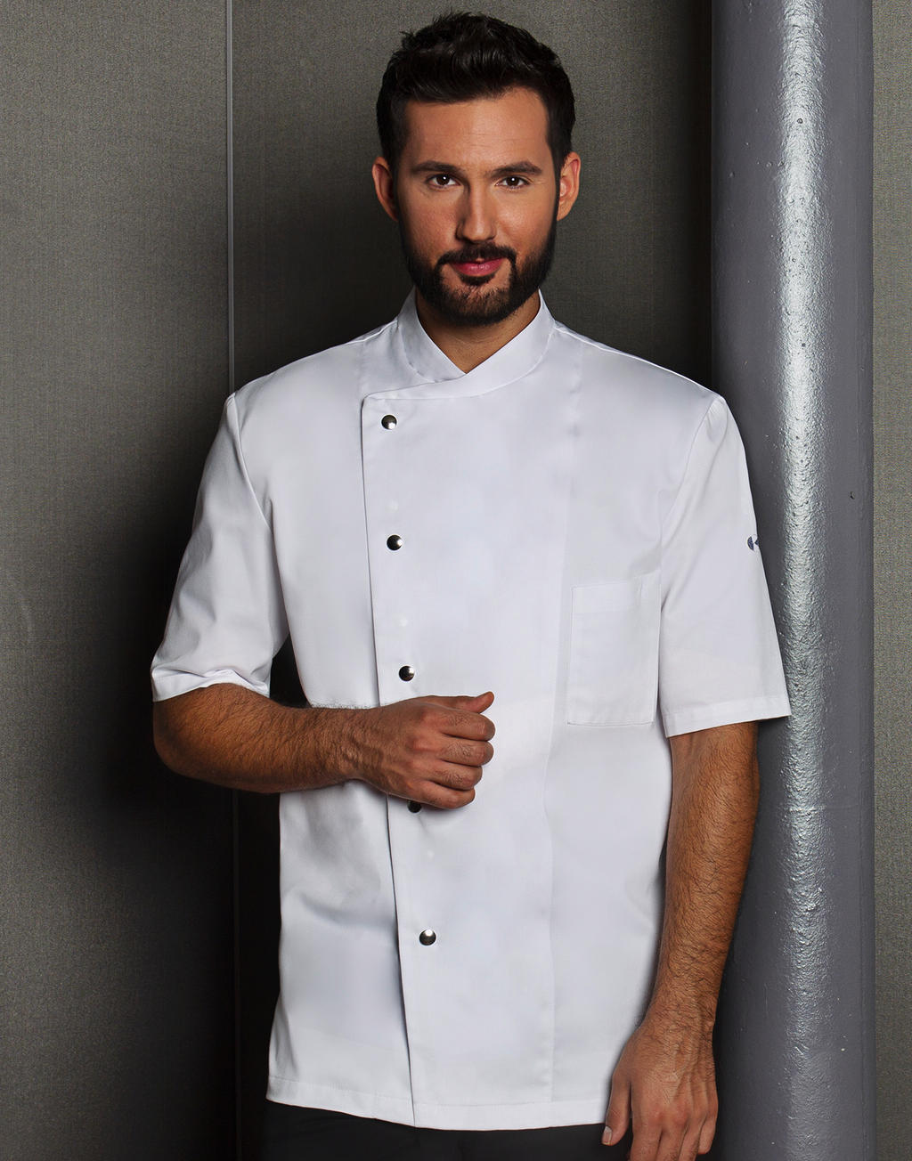  Chef Jacket Gustav Short Sleeve in Farbe White