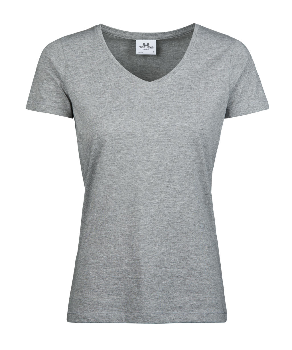  Womens Luxury V-Neck Tee in Farbe Heather Grey