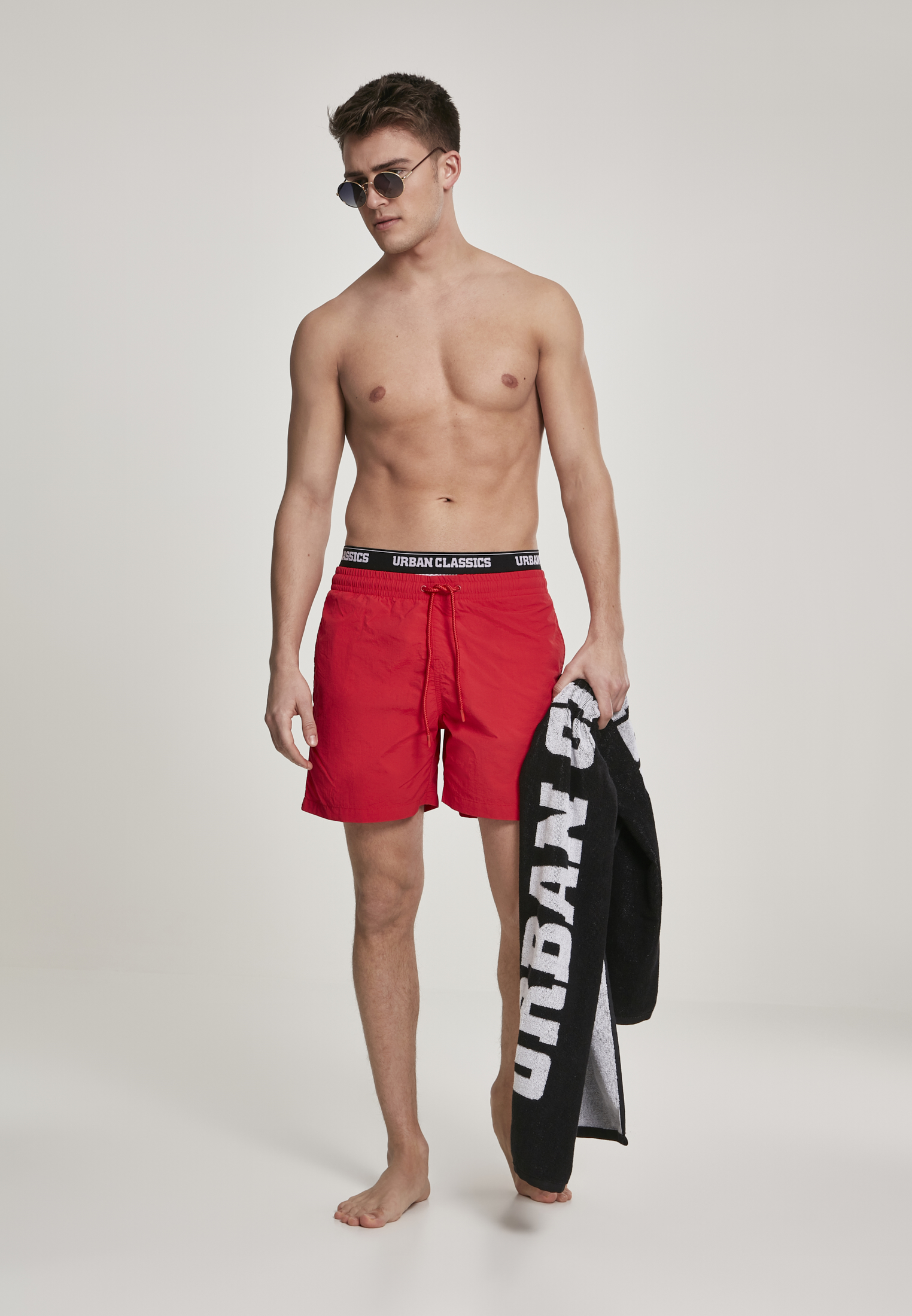 Bademode Two in One Swim Shorts in Farbe firered/wht/blk