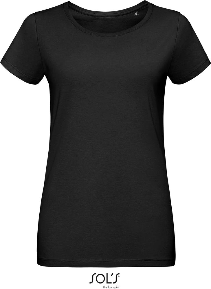 T-Shirt Martin Women Damen Rundhals-T-Shirt Fitted in Farbe deep black