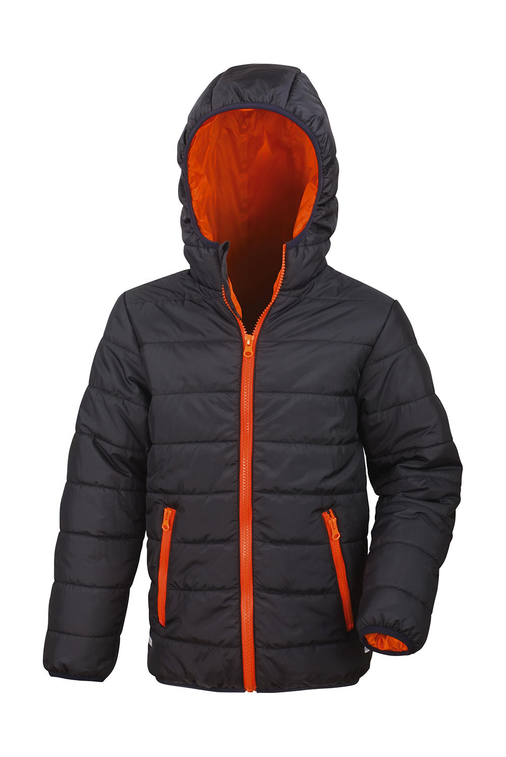  Junior/Youth Soft Padded Jacket in Farbe Black/Orange