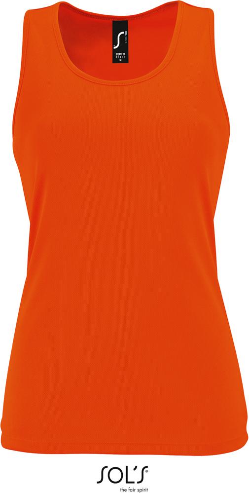T-Shirt Sporty Tt Women Damen Racerback Sport Tank Top in Farbe neon orange
