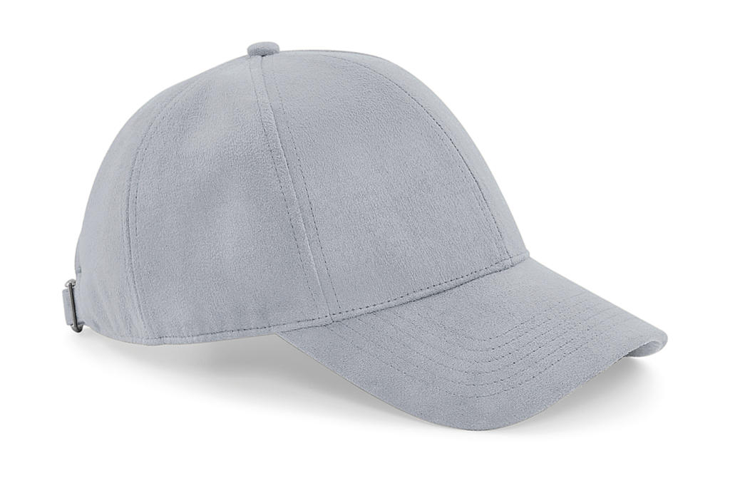  Faux Suede 6 Panel Cap in Farbe Light Grey