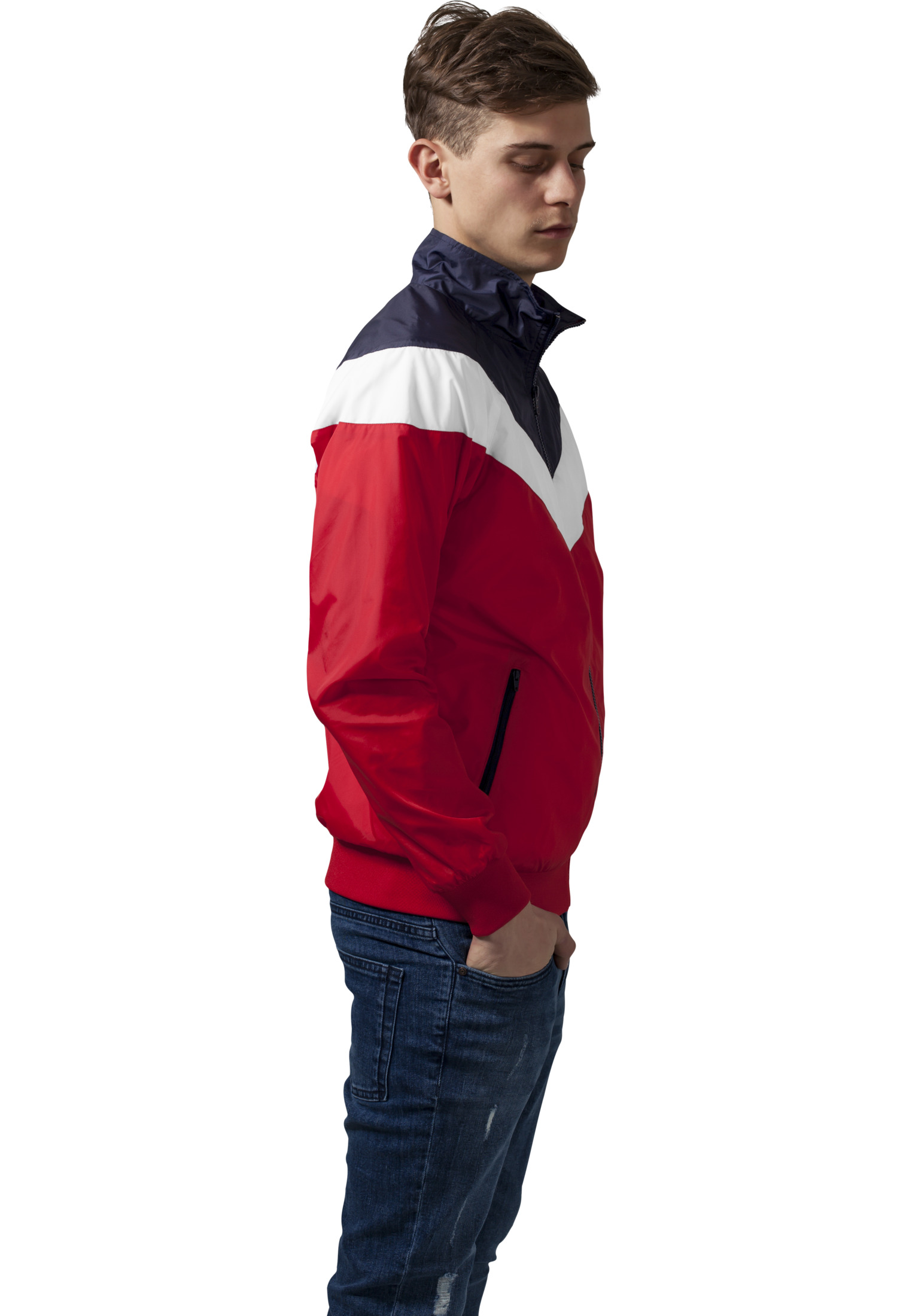 Leichte Jacken Arrow Zip Jacket in Farbe red/nvy/wht