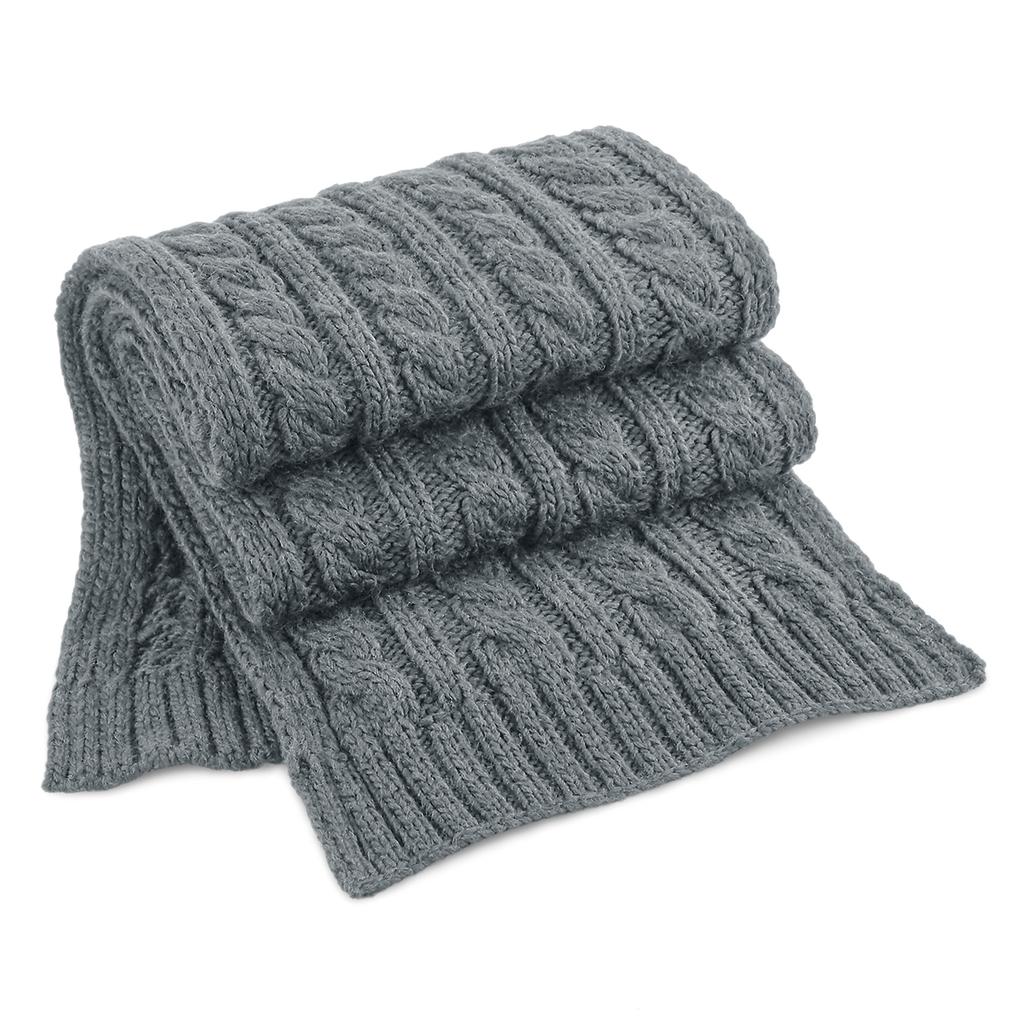  Cable Knit Melange Scarf in Farbe Light Grey